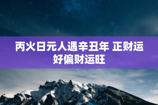 丙火日元人遇辛丑年 正财运好偏财运旺