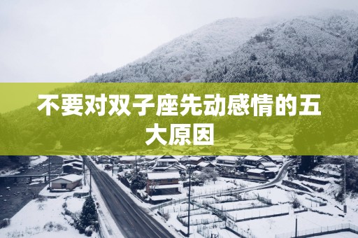 不要对双子座先动感情的五大原因