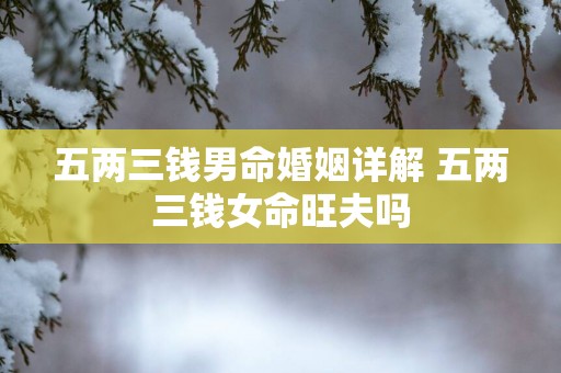 五两三钱男命婚姻详解 五两三钱女命旺夫吗