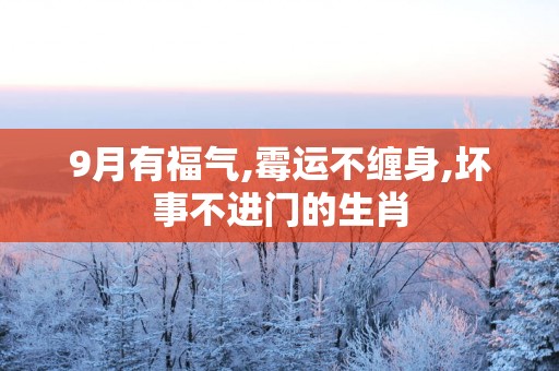 9月有福气,霉运不缠身,坏事不进门的生肖