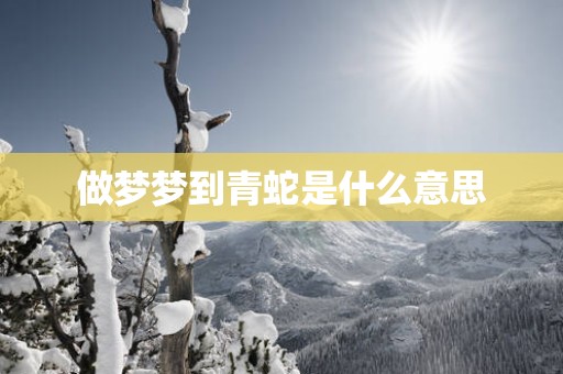 做梦梦到青蛇是什么意思
