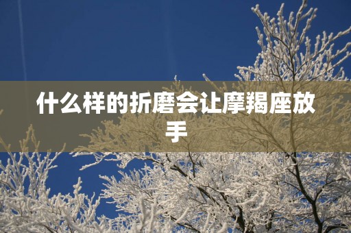 什么样的折磨会让摩羯座放手