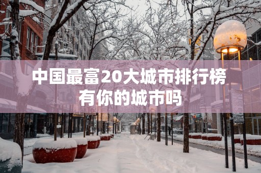 中国最富20大城市排行榜 有你的城市吗