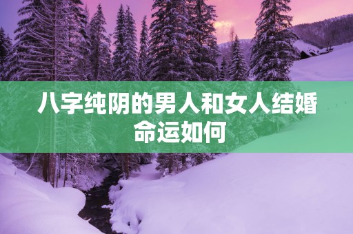 八字纯阴的男人和女人结婚 命运如何