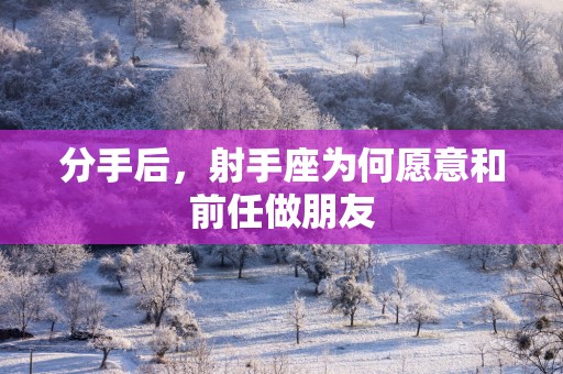 分手后，射手座为何愿意和前任做朋友