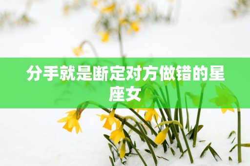 分手就是断定对方做错的星座女