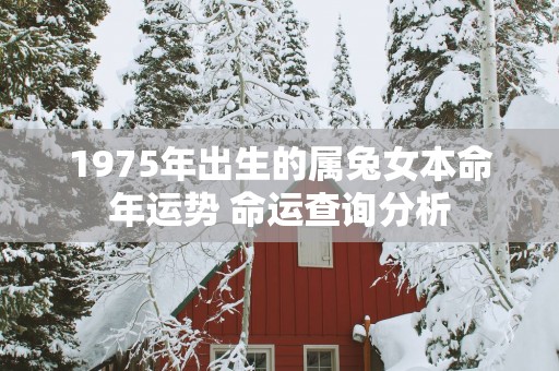 1975年出生的属兔女本命年运势 命运查询分析