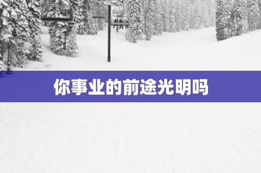 你事业的前途光明吗
