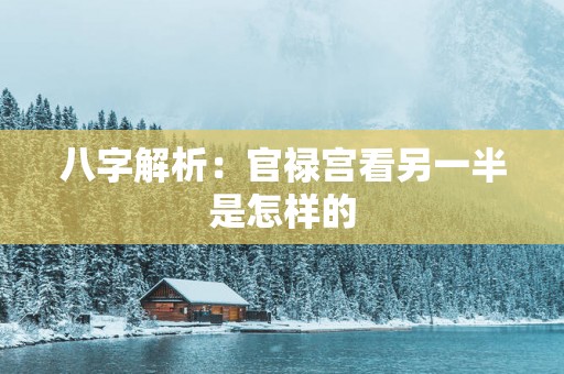 八字解析：官禄宫看另一半是怎样的