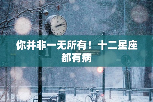 你并非一无所有！十二星座都有病