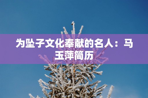 为坠子文化奉献的名人：马玉萍简历
