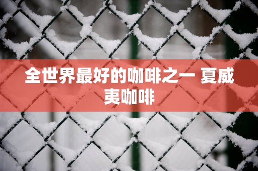 全世界最好的咖啡之一 夏威夷咖啡