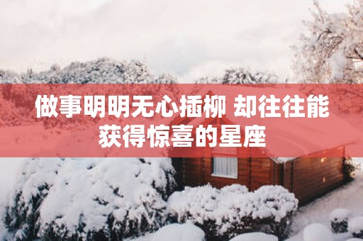 做事明明无心插柳 却往往能获得惊喜的星座