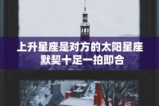 上升星座是对方的太阳星座  默契十足一拍即合