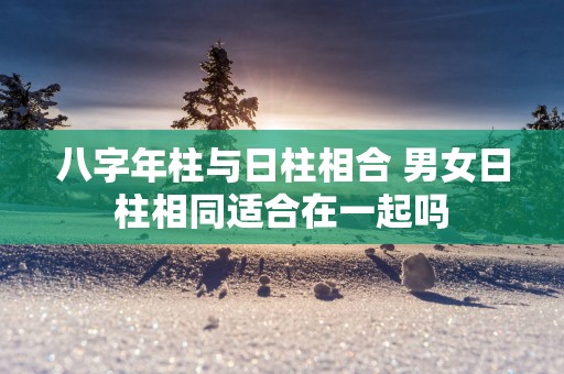 八字年柱与日柱相合 男女日柱相同适合在一起吗