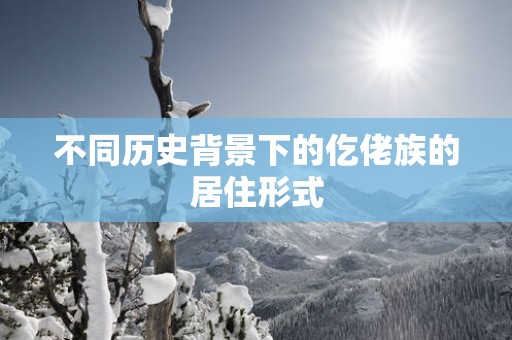不同历史背景下的仡佬族的居住形式