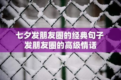 七夕发朋友圈的经典句子 发朋友圈的高级情话