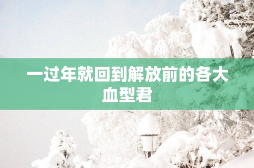 一过年就回到解放前的各大血型君