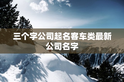 三个字公司起名客车类最新公司名字
