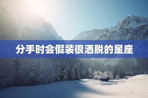 分手时会假装很洒脱的星座