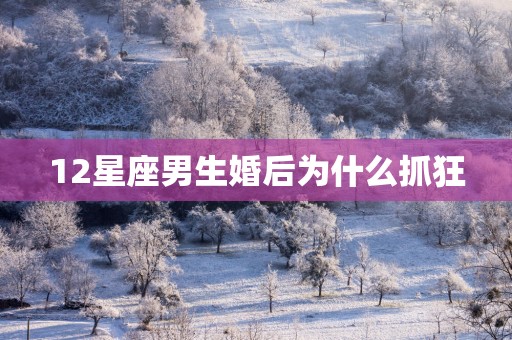 12星座男生婚后为什么抓狂