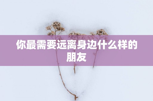 你最需要远离身边什么样的朋友