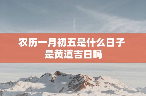 农历一月初五是什么日子 是黄道吉日吗