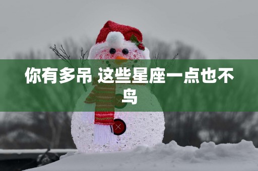 你有多吊 这些星座一点也不鸟