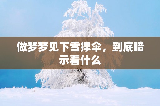 做梦梦见下雪撑伞，到底暗示着什么