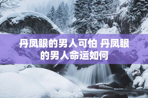 丹凤眼的男人可怕 丹凤眼的男人命运如何