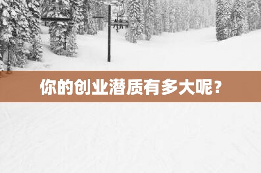 你的创业潜质有多大呢？