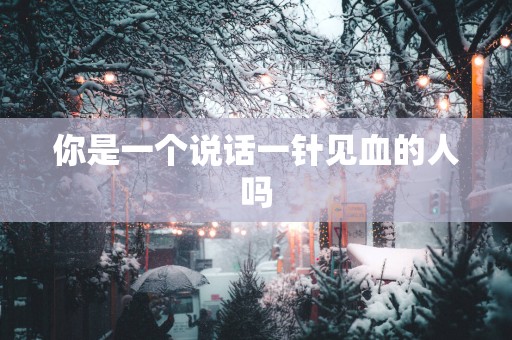 你是一个说话一针见血的人吗