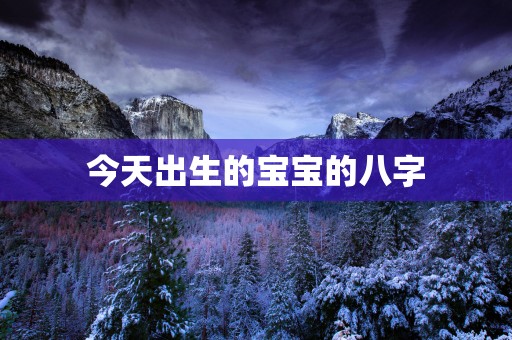 今天出生的宝宝的八字