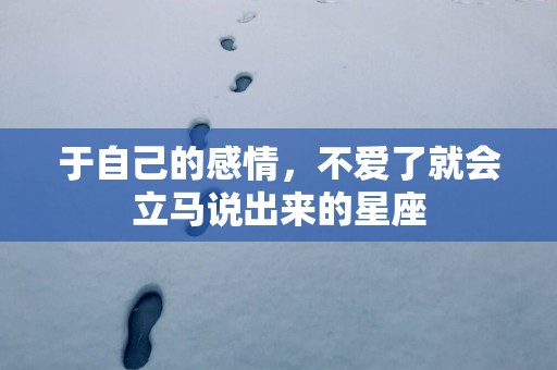 于自己的感情，不爱了就会立马说出来的星座