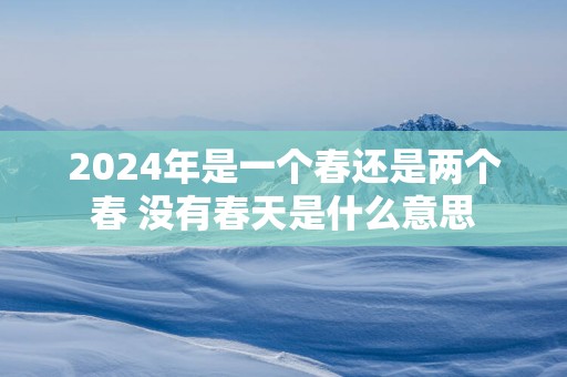 2025年是一个春还是两个春 没有春天是什么意思