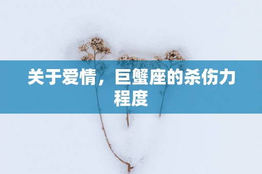 关于爱情，巨蟹座的杀伤力程度