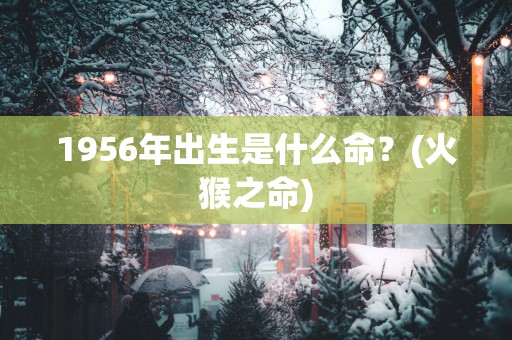 1956年出生是什么命？(火猴之命)