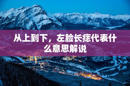 从上到下，左脸长痣代表什么意思解说