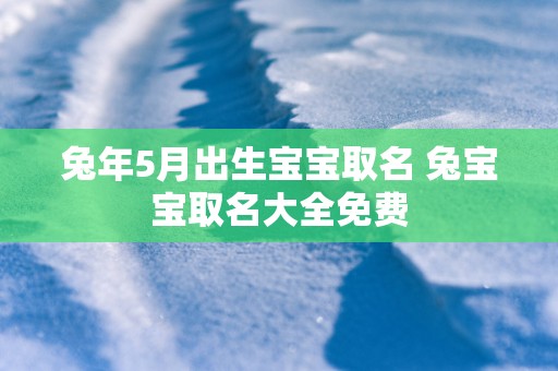 蛇年5月出生宝宝取名 兔宝宝取名大全免费