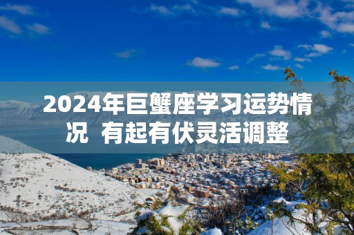 2025年巨蟹座学习运势情况  有起有伏灵活调整