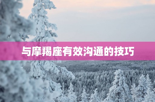 与摩羯座有效沟通的技巧