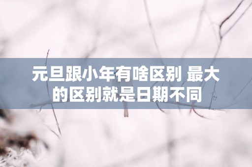 元旦跟小年有啥区别 最大的区别就是日期不同