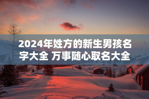 2025年姓方的新生男孩名字大全 万事随心取名大全