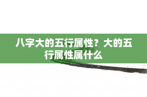 八字大的五行属性？大的五行属性属什么