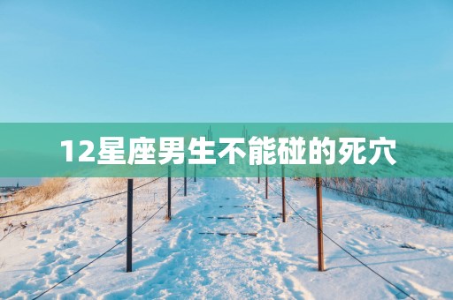 12星座男生不能碰的死穴