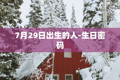 7月29日出生的人-生日密码