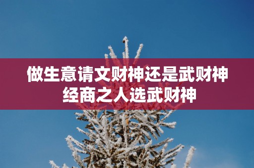 做生意请文财神还是武财神 经商之人选武财神