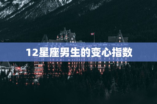 12星座男生的变心指数