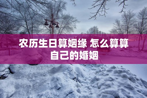农历生日算姻缘 怎么算算自己的婚姻