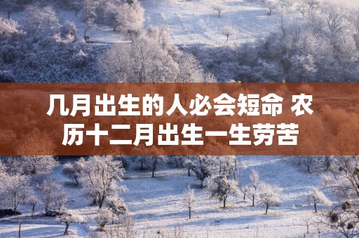 几月出生的人必会短命 农历十二月出生一生劳苦